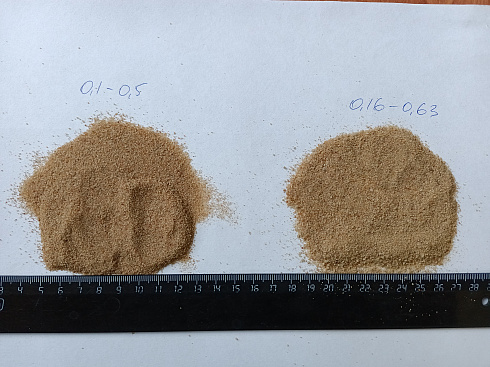 Кварцевый песок для площадок фр. 0,16-0,63 мм.  купить в Красноярске фото Камень Клуб