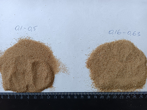 Кварцевый песок для площадок фр. 0,16-0,63 мм.  купить в Красноярске фото Камень Клуб