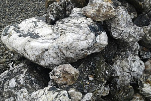 Kamenclub.ru: Черный гранит - кварцит фр. 500-1000 мм.  купить в Красноярске гранит кварцит черный серый белый скальный колотый валун 9750 руб/т   фото КАМЕНЬ КЛУБ