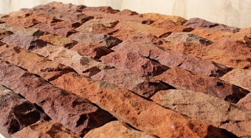 Kamenclub.ru: Песчаник (красный дракон) art PSK-5-03  купить в Красноярске    3350 руб/кв.м   фото КАМЕНЬ КЛУБ